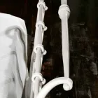 Single bed in smeedijzer volle Amanda bewerkt, gemaakt in Italië Viadurini