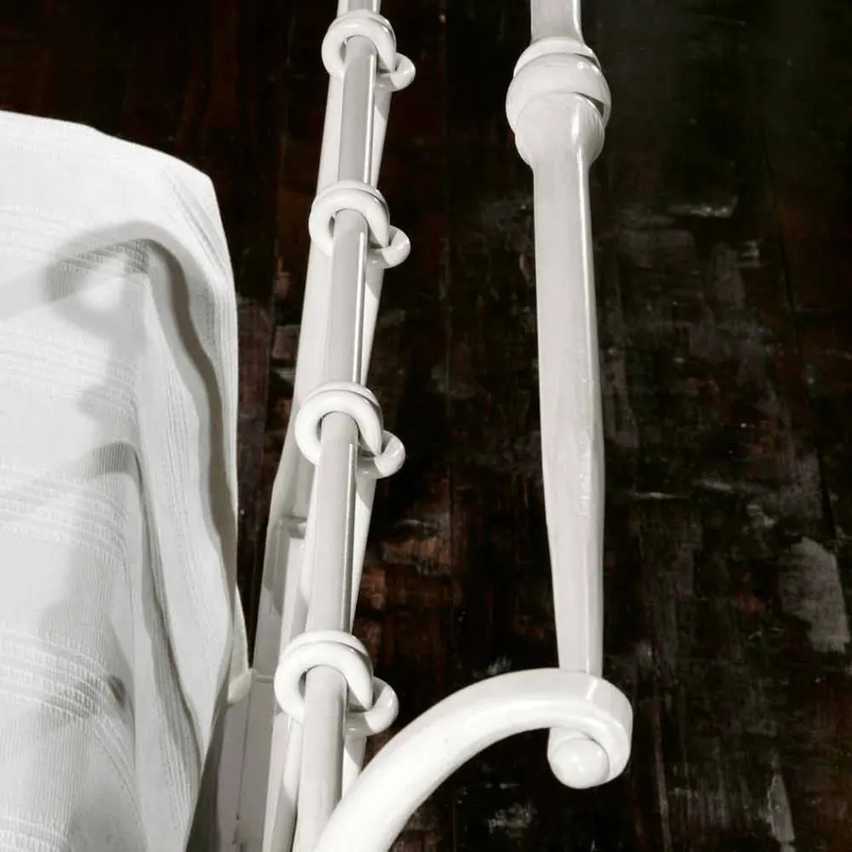 Single bed in smeedijzer volle Amanda bewerkt, gemaakt in Italië Viadurini