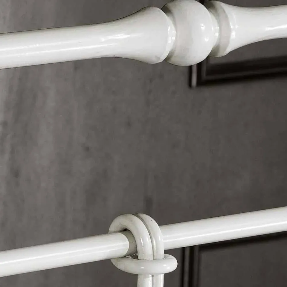 Single bed in smeedijzer volle Amanda bewerkt, gemaakt in Italië Viadurini