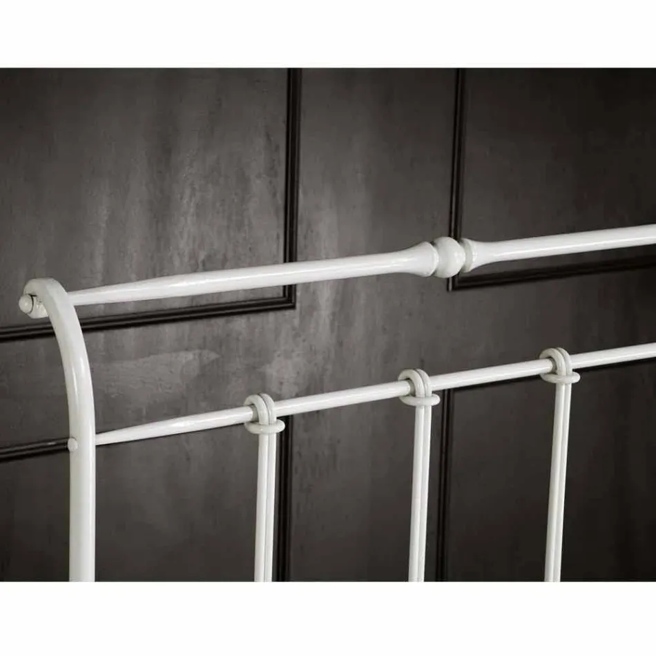 Single bed in smeedijzer volle Amanda bewerkt, gemaakt in Italië Viadurini