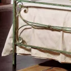 Single Bed in smeedijzer gehamerd vierkante Leila, made in Italy Viadurini