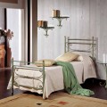 Single Bed in smeedijzer gehamerd vierkante Leila, made in Italy