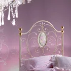 Single Bed in smeedijzer Turquoise Viadurini