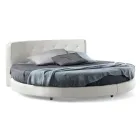 Rond design tweepersoonsbed bekleed met eco-leer - Faenza Viadurini