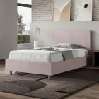 120x200 cm tweepersoonsbed (Queen Size) met hoofdbord van microvezel, gemaakt in Italië - Pallone Viadurini
