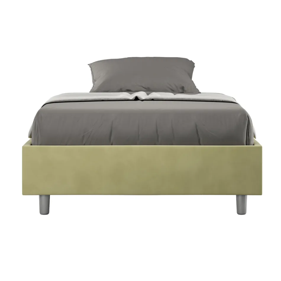 Tweepersoonsbed (queensize) 120x200 cm, bekleed met microvezel, gemaakt in Italië - Athlete Viadurini