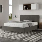 Tweepersoonsbed 140x200 cm met hoofdbord van microvezel, gemaakt in Italië - Pallone Viadurini