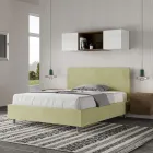 Tweepersoonsbed 140x200 cm met hoofdbord van microvezel, gemaakt in Italië - Pallone Viadurini