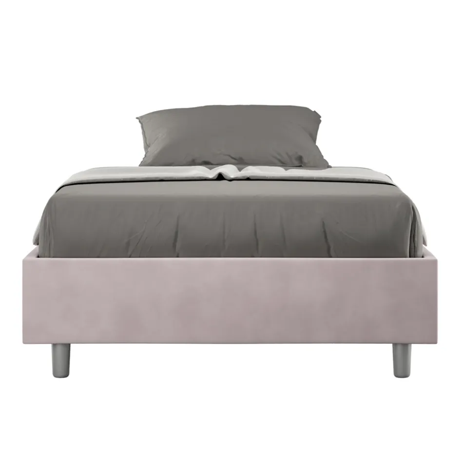 Tweepersoonsbed (queensize) 140x200 cm, bekleed met microvezel, gemaakt in Italië - Athlete Viadurini