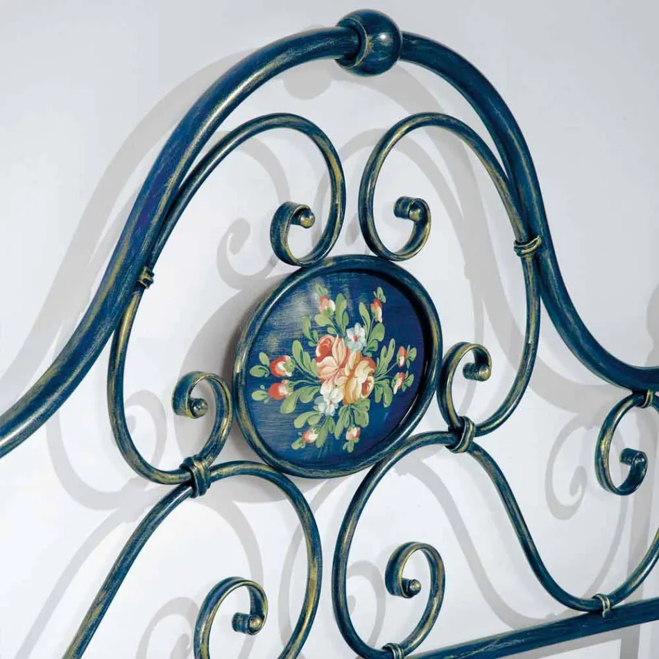 Bed queen size smeedijzeren verpletterd Gloria Ontwerp Viadurini