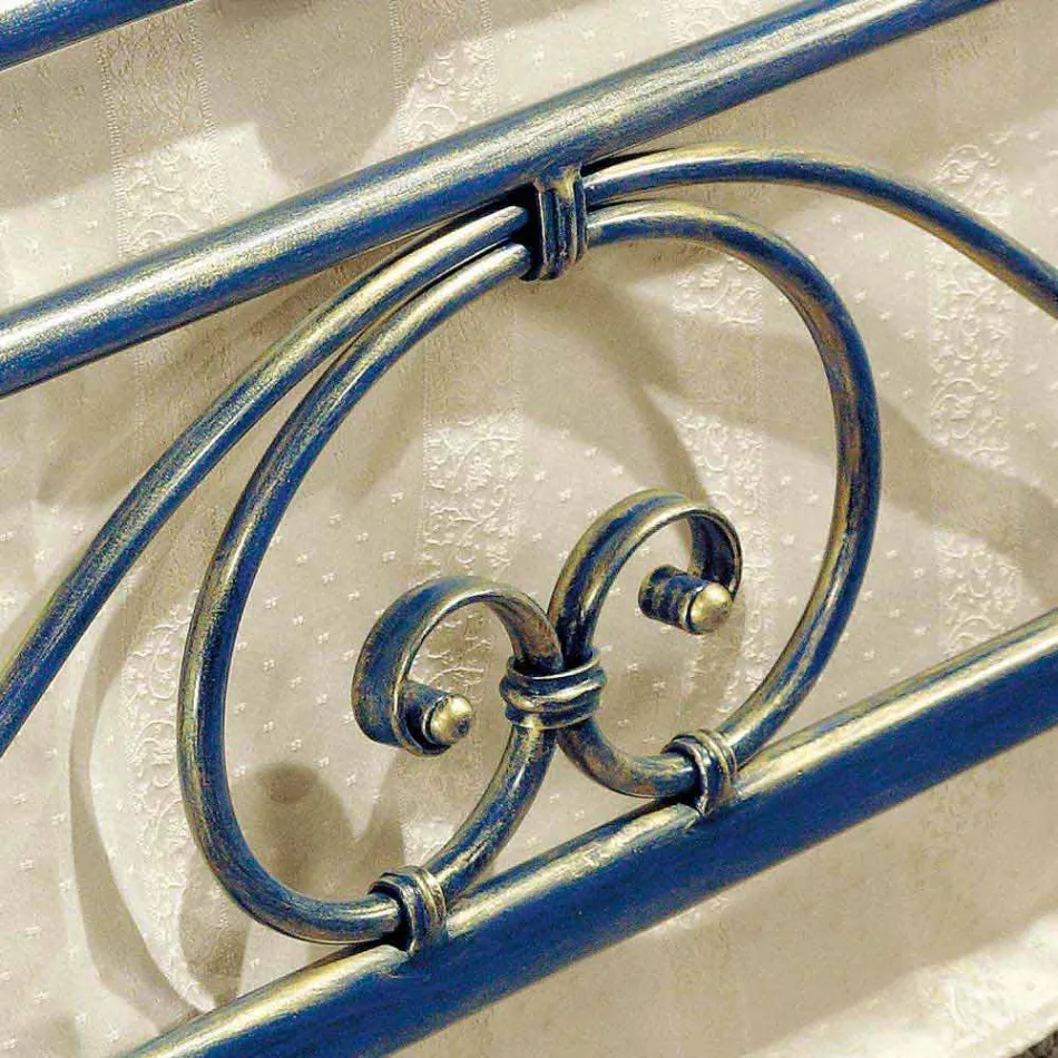 Bed queen size smeedijzeren verpletterd Gloria Ontwerp Viadurini