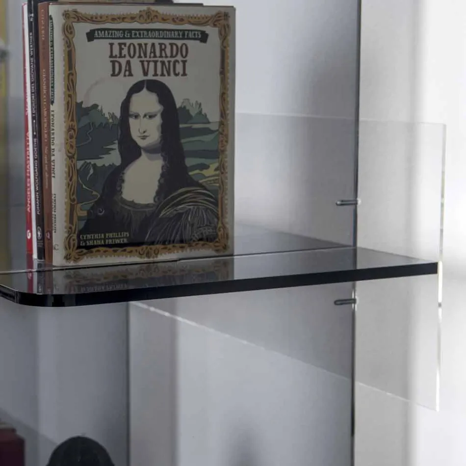 In Boekenkasten gerookte modern design plexiglas Sfera4 Viadurini