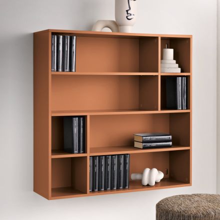Design wandboekenkast van melamine in diverse kleuren, gemaakt in Italië - Kea Viadurini