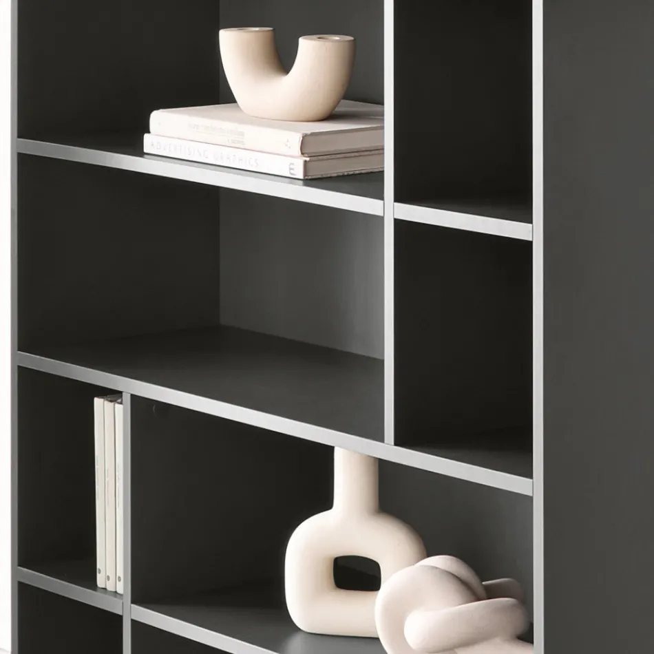 Design wandboekenkast van melamine in diverse kleuren, gemaakt in Italië - Kea Viadurini