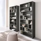 Design wandboekenkast van melamine in diverse kleuren, gemaakt in Italië - Kea Viadurini