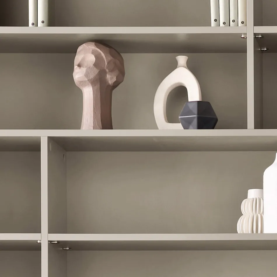 Design wandboekenkast van melamine in diverse kleuren, gemaakt in Italië - Kea Viadurini