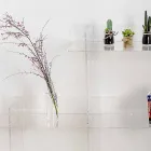 Boekenkast transparante wand Sfera3 L180 x H180 x P30 cm, gemaakt in Italië Viadurini