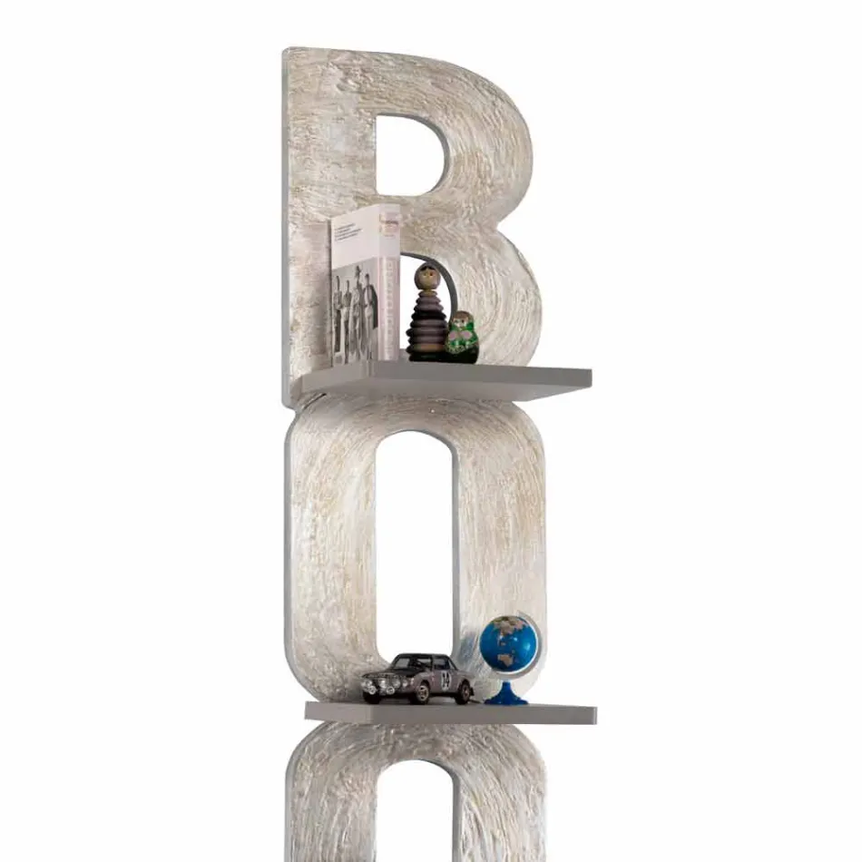 Wandboekenkast met een handgemaakt ontwerp in Italië 3 Nicla-legborden Viadurini