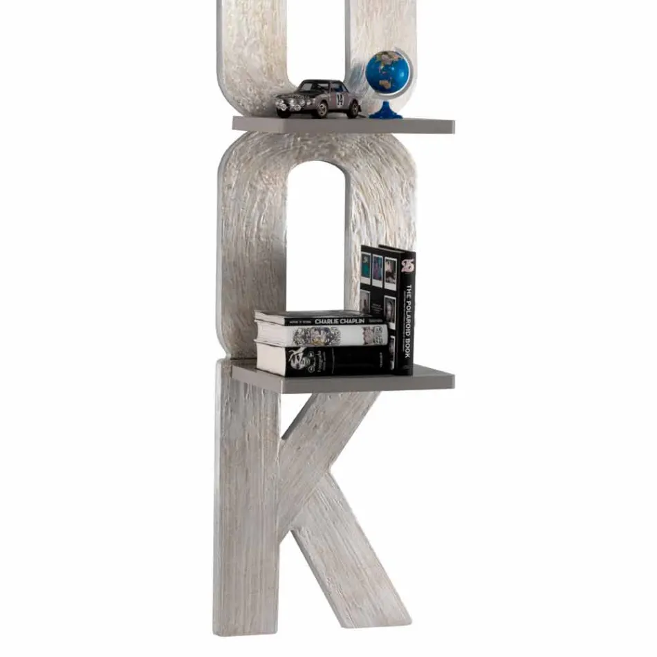 Wandboekenkast met een handgemaakt ontwerp in Italië 3 Nicla-legborden Viadurini