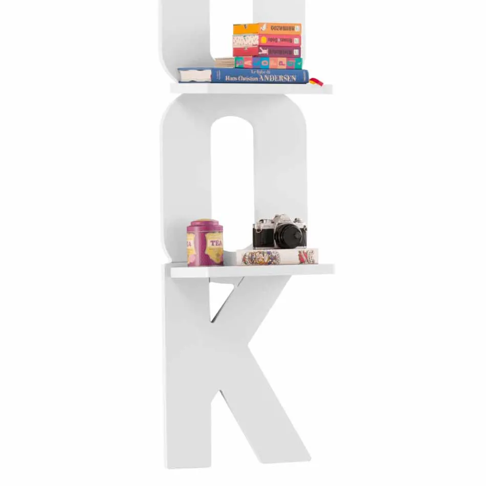 Wandboekenkast met een handgemaakt ontwerp in Italië 3 Nicla-legborden Viadurini