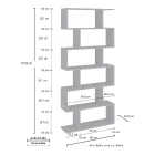 Verticale design wandboekenkast woonkamer in hout 3 afwerkingen - Minetta Viadurini