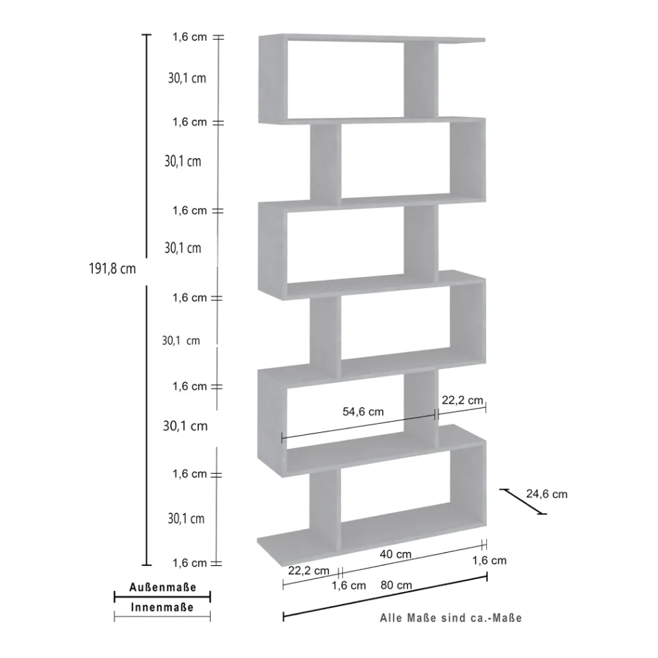 Verticale design wandboekenkast woonkamer in hout 3 afwerkingen - Minetta Viadurini