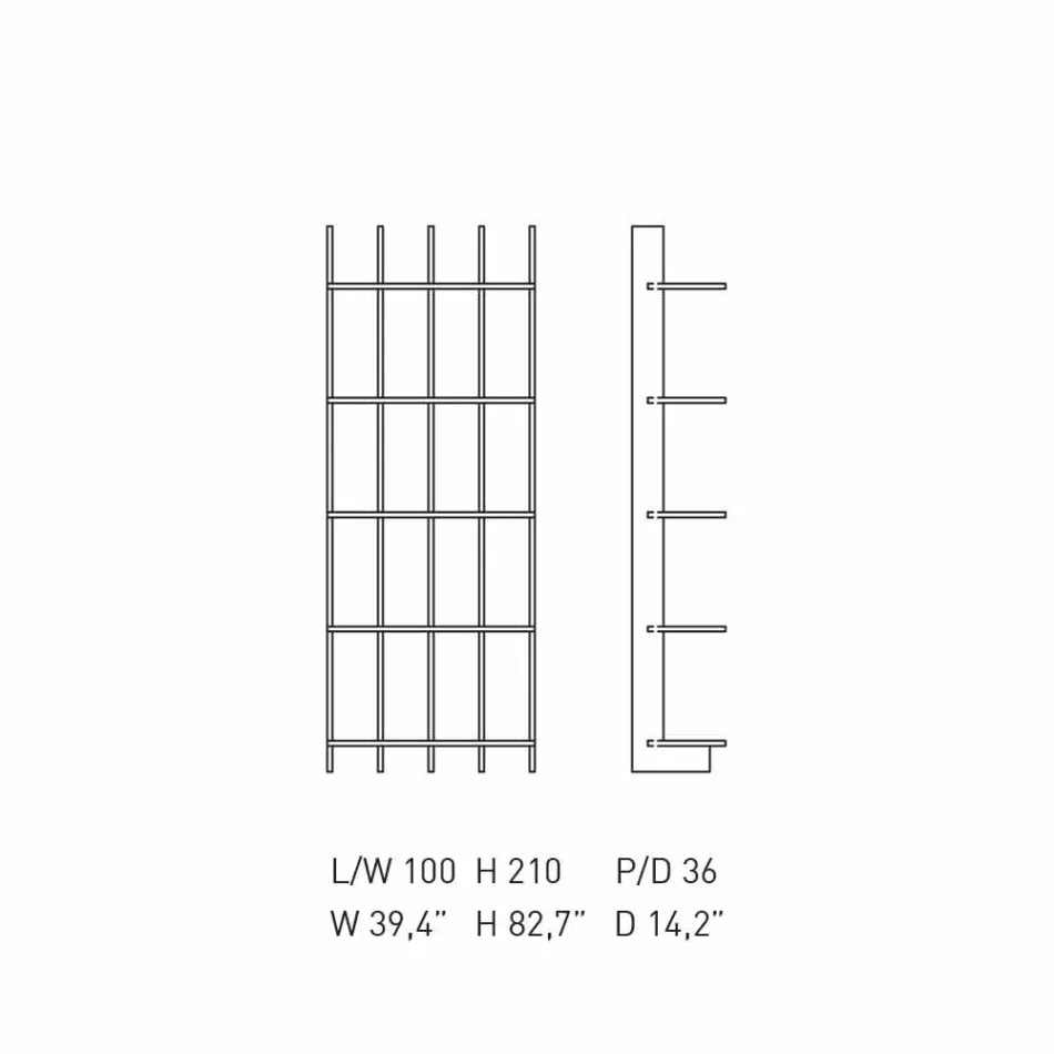 Shabby Chic Wandboekenkast in Wit Essenhout Design - Babele Viadurini