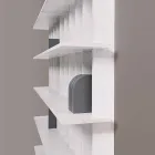 Shabby Chic Wandboekenkast in Wit Essenhout Design - Babele Viadurini