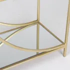 Lage stalen boekenkast en 3 glazen planken Elegant design - Noralea Viadurini