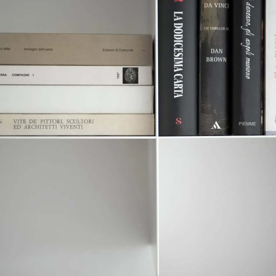 Modulair design wandboekenkast van hoogwaardig metaal - Roger Viadurini