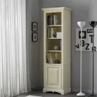 Boekenkast met 4 vakken en 1 deur van hout Made in Italy - Lofn Viadurini