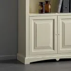 Boekenkast met 4 vakken en 2 deuren Gemaakt van hout Made in Italy - Eastre Viadurini