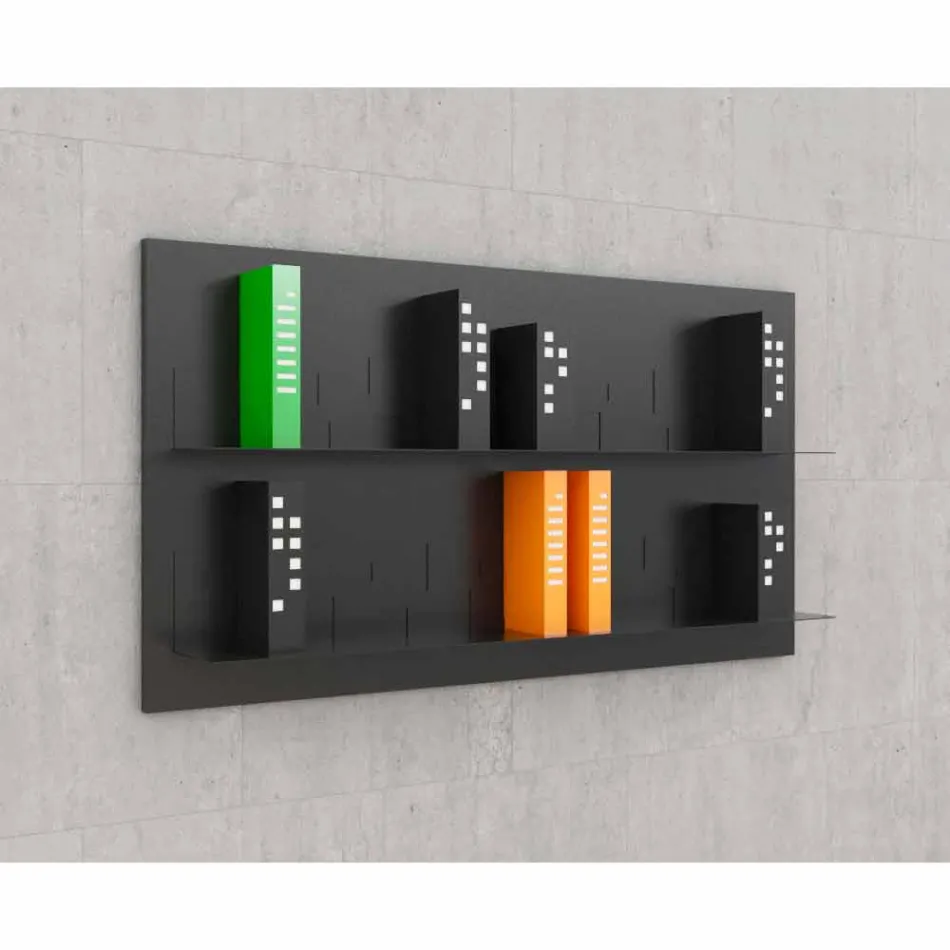 Boekenkast Hang Skyline 130x70 Mabele Viadurini