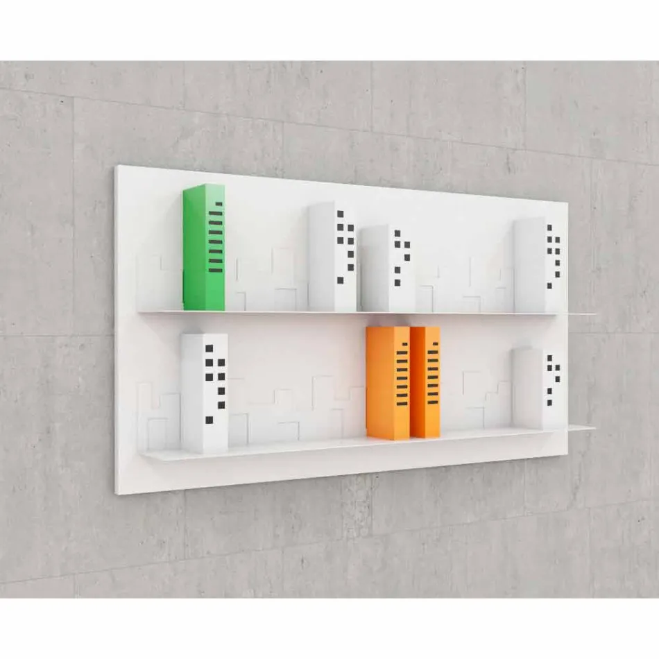 Boekenkast Hang Skyline 130x70 Mabele Viadurini