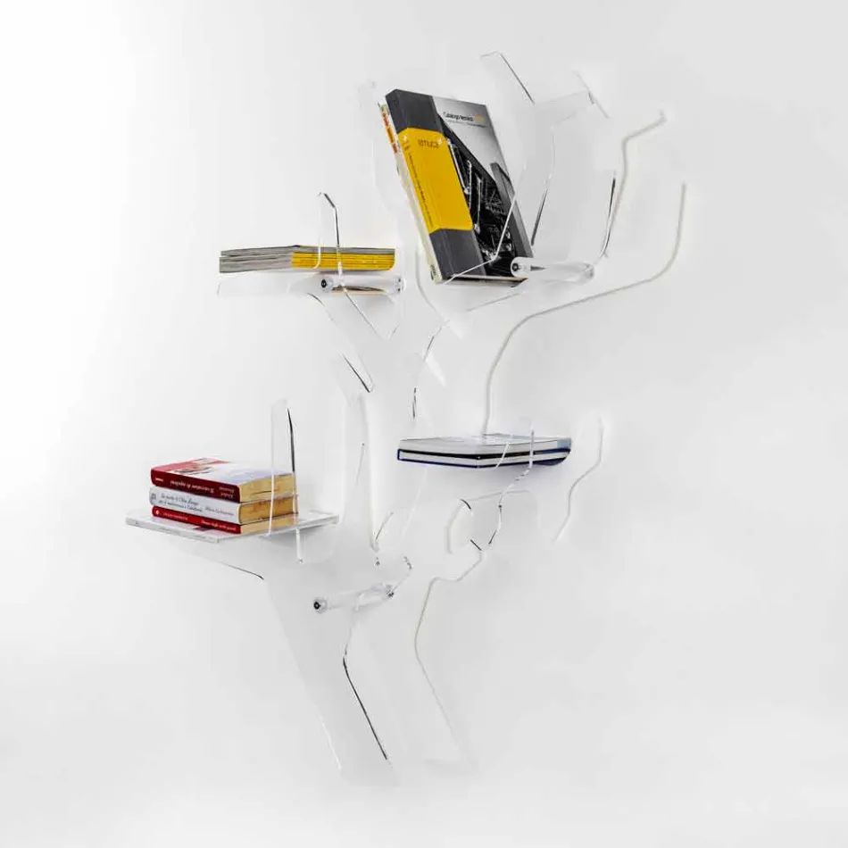 Boekenkast wit modern design Carol Wall, made in Italy Viadurini