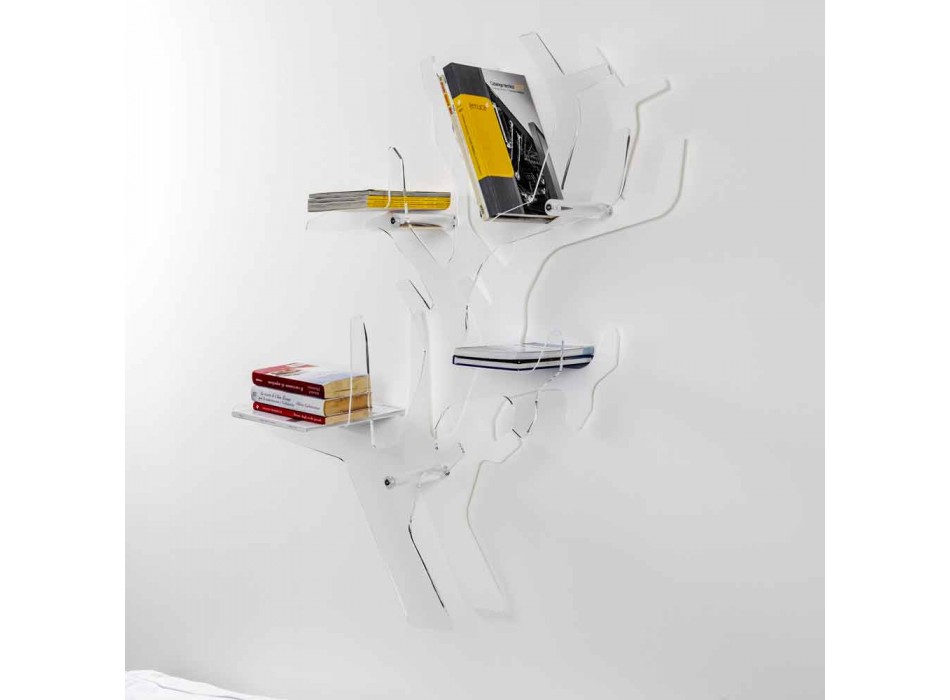 Boekenkast wit modern design Carol Wall, made in Italy