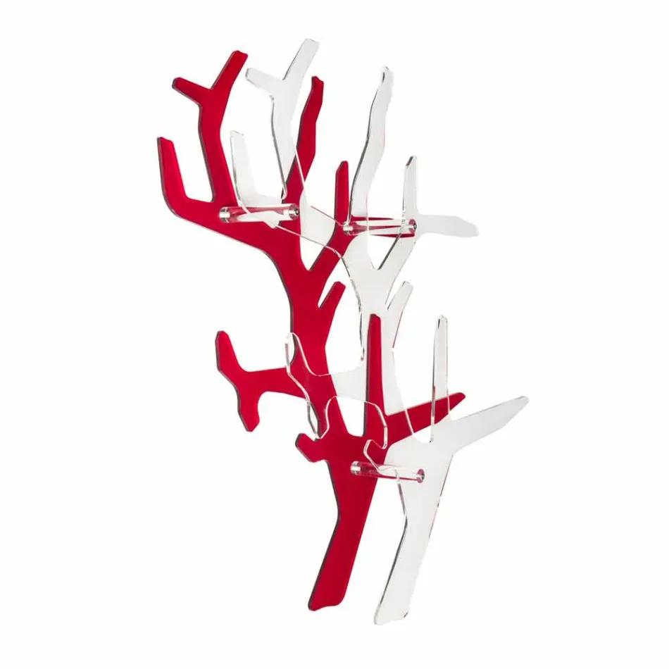 Bibliotheek van rode modern design Carol Wall, made in Italy Viadurini