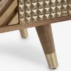 Woonkamer boekenkast in mangohout en Homemotion gerecyclede deuren - Auriel Viadurini