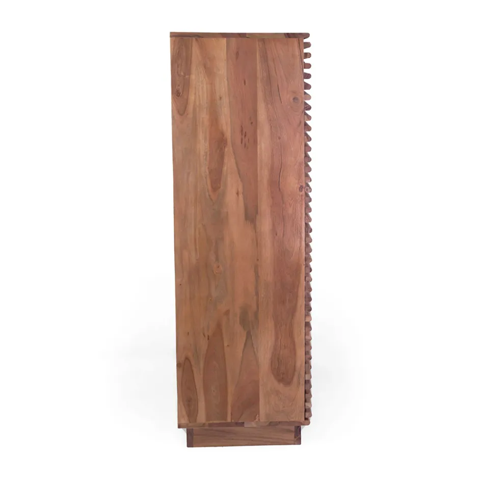 Boekenkast voor in de woonkamer gemaakt van acaciahout - Vortice Viadurini