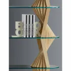 Design boekenkast in glas en essenhout Made in Italy - Aspide Viadurini