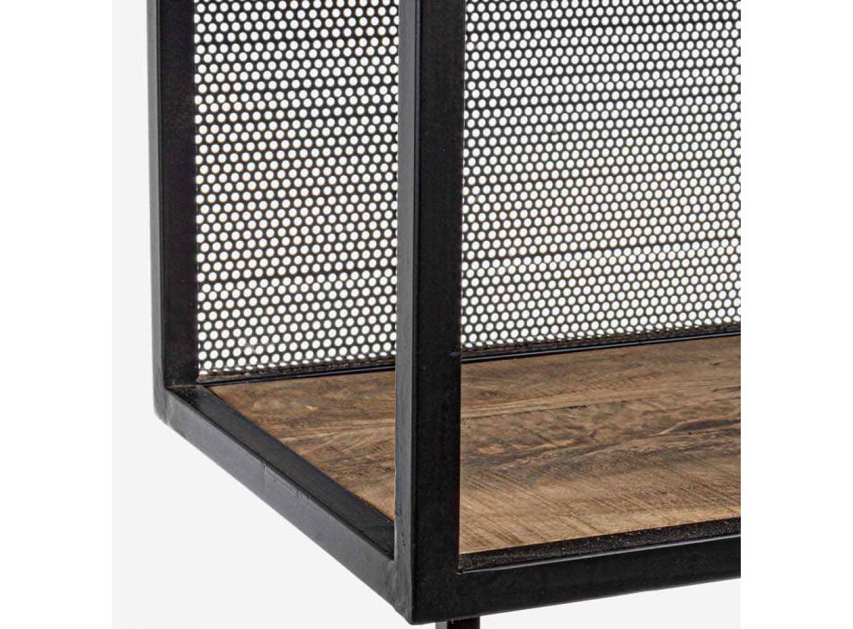 Homemotion boekenkast in geverfd staal met houten planken - Borino Viadurini