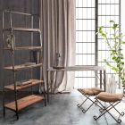 Homemotion boekenkast in geverfd staal met houten planken - Molina Viadurini