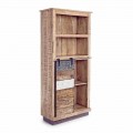 Homemotion boekenkast in mangohout met stalen inzetstukken - Vidia