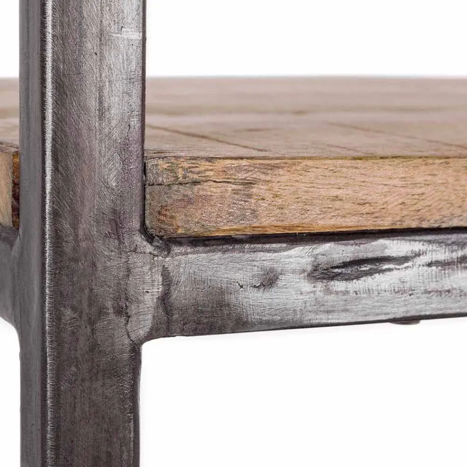 Boekenrek in industriële stijl in staal en hout Homemotion - Zompo Viadurini