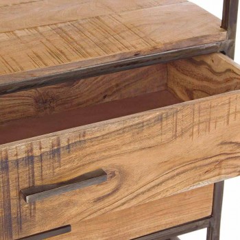 Boekenrek in industriële stijl in staal en hout Homemotion - Zompo
