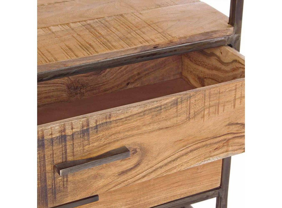 Boekenrek in industriële stijl in staal en hout Homemotion - Zompo Viadurini