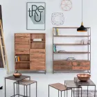 Boekenrek in industriële stijl in staal en hout Homemotion - Zompo Viadurini
