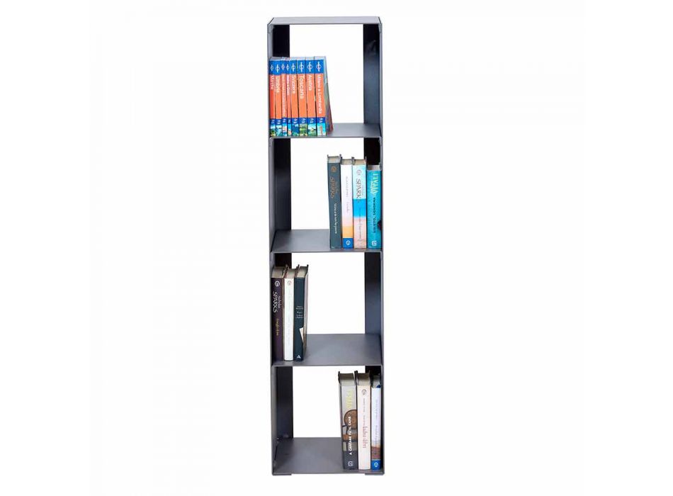 Zwart, rood, wit of grijs ijzeren moderne vloer boekenkast gemaakt in Italië - Pls Viadurini