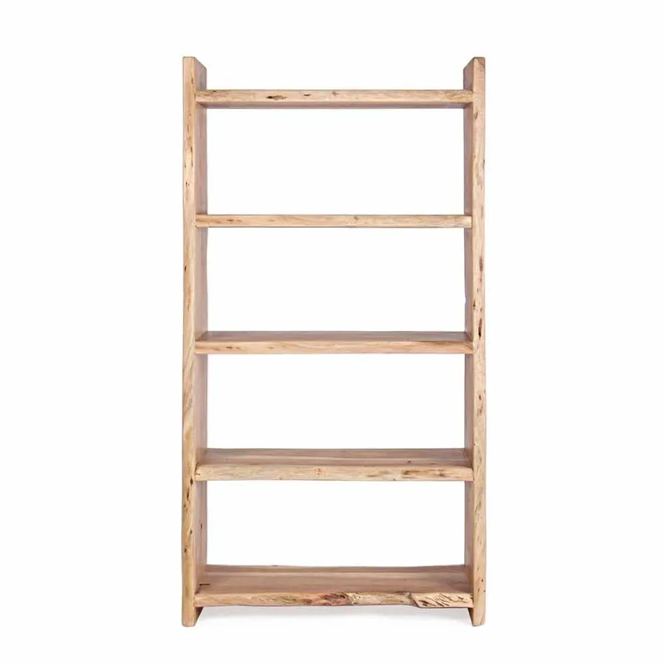 Moderne boekenkast in acaciahout met 5 planken Homemotion - Lauro Viadurini