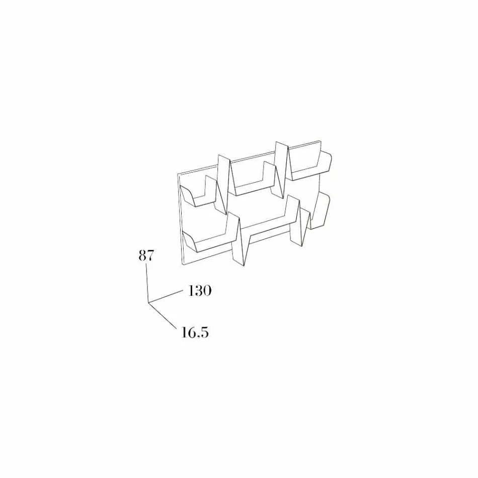 Bibliotheek Ontwerp Battikuore 130x87 (2 legplanken) Mabele Viadurini